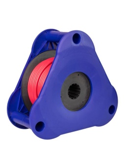 Удлинитель на треугольной катушке 4х50м без заземл. 16А IP44 3.5кВт ПВС 2х2.5 УКП КОСМОС YKTKsm50m-4g(2.5)